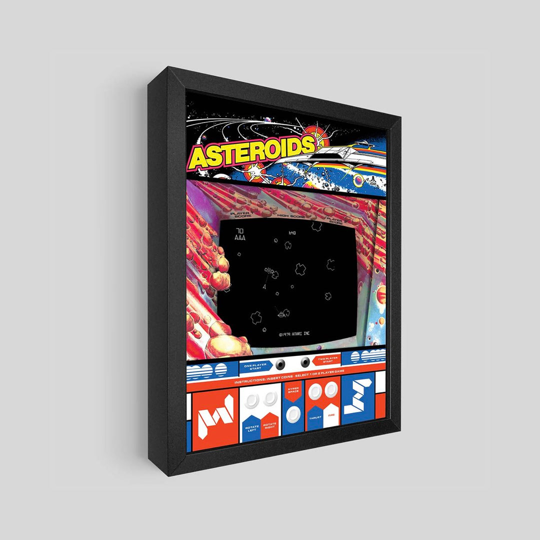 Asteroids Arcade Shadowbox Art