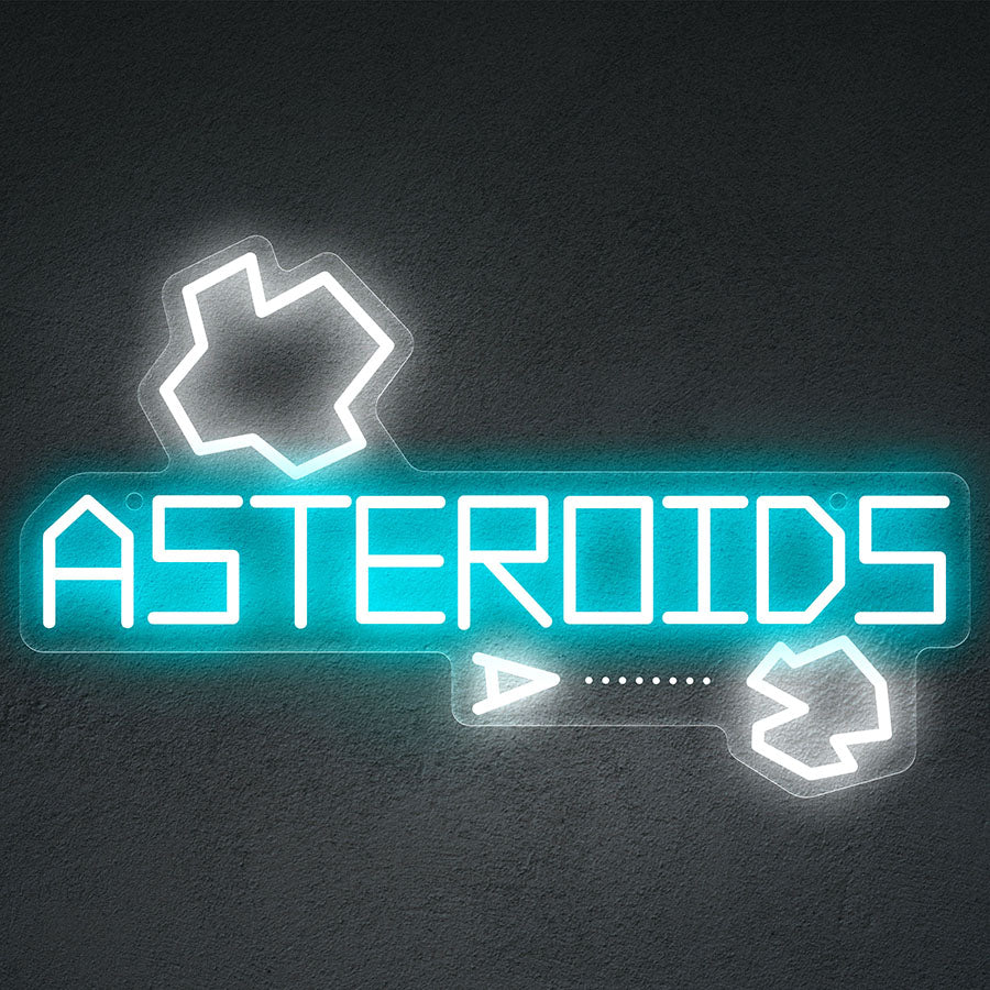 Asteroids Neon LED Sign (16" x 9")