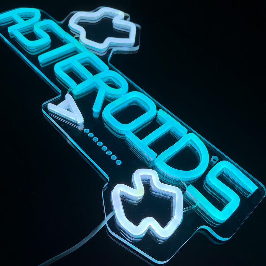 Asteroids Neon LED Sign (16" x 9")