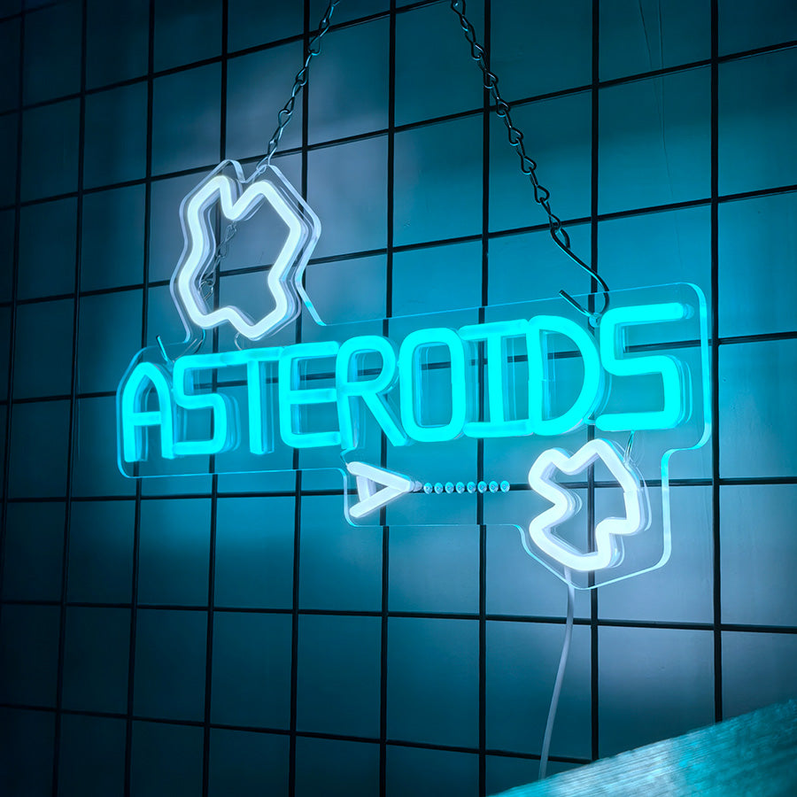 Asteroids Neon LED Sign (16" x 9")