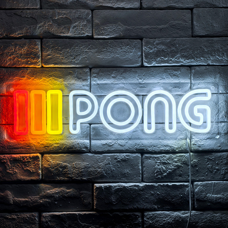 PONG Neon LED Sign (17" x 4")