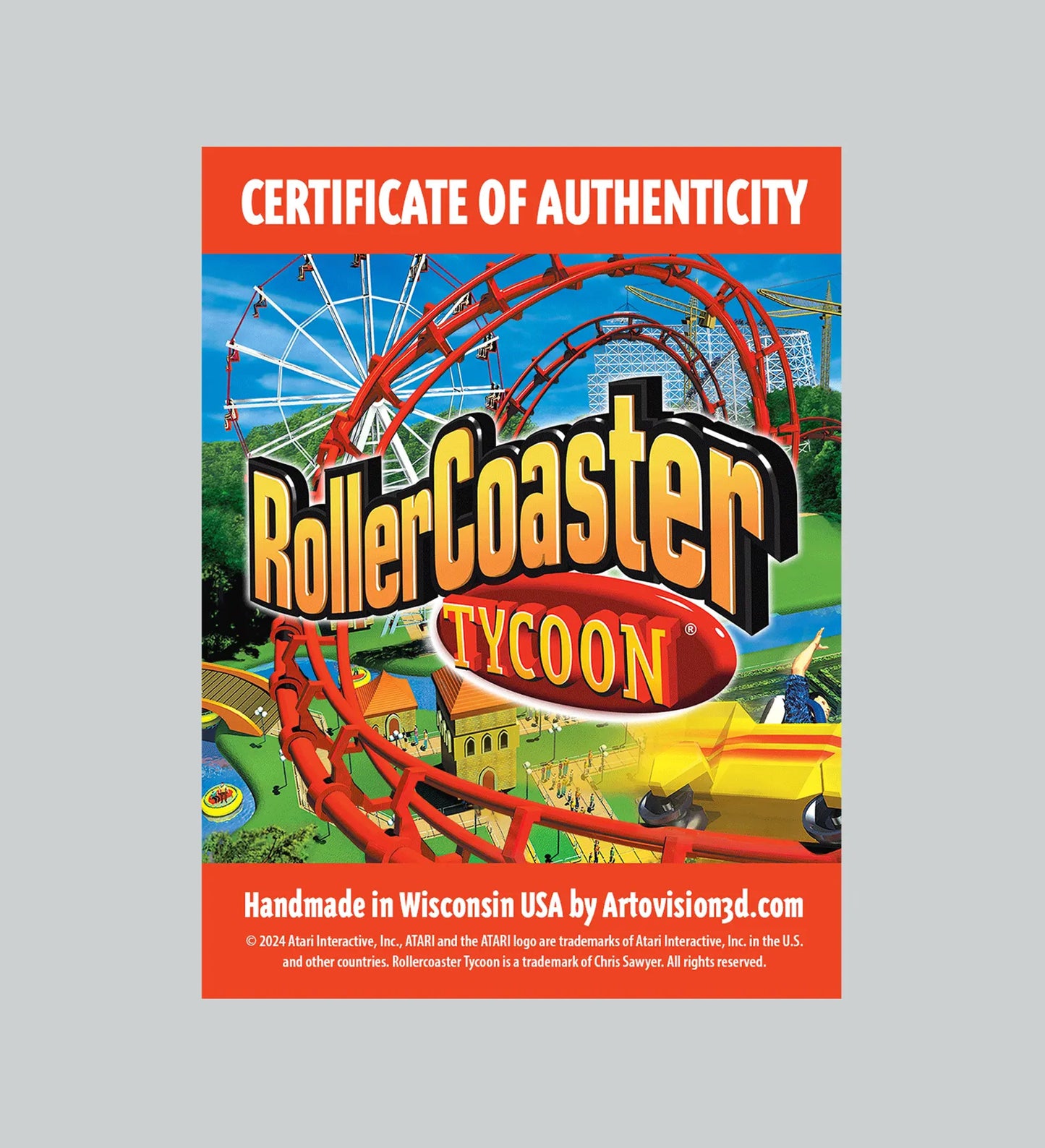 Rollercoaster Tycoon Shadowbox Art (Signed Limited Edition)